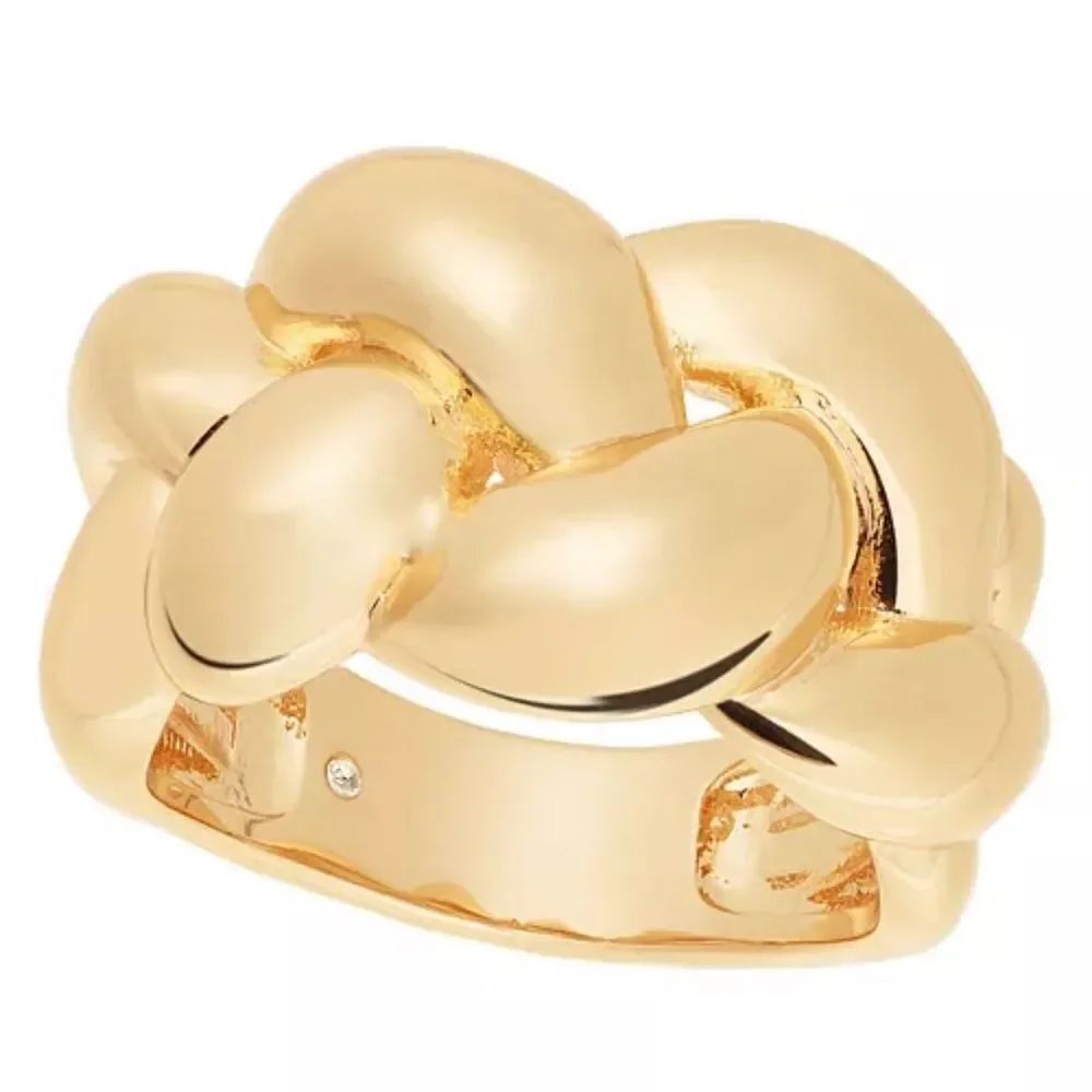 And Now This
18k Gold Plated Brass Puff Braided Ring Size8